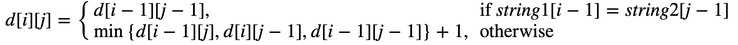 编辑距离矩阵元素递推公式